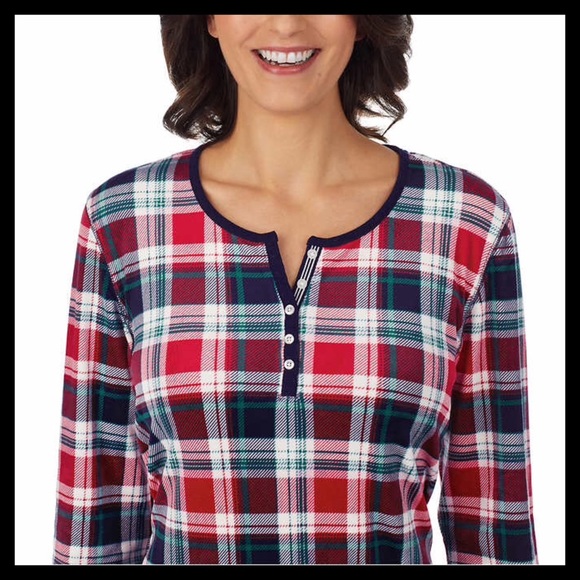 Nautica 2 piece Pajama Set Blue & Red Plaid - Picture 3 of 4